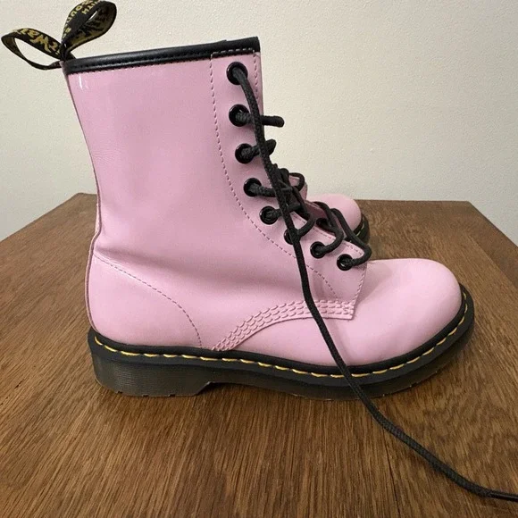 Dr Martens Women's Pink Boots Size 8 - Picture 3 of 6